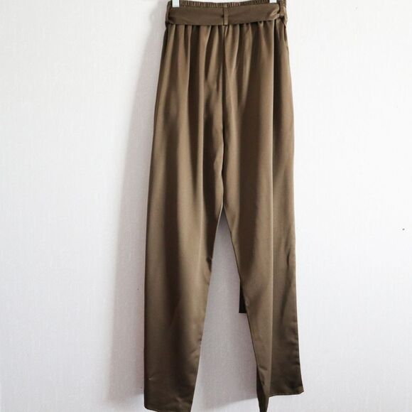 Nwt Joie Satin tie belt  Military Green Pants - Picture 6 of 6